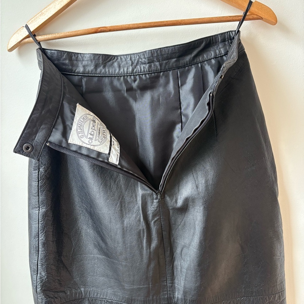 Vintage Leather Midi Skirt​ - Picture 8 of 12
